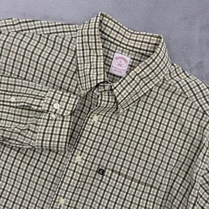 Brooks Brothers 346 Plaid‎ Button Down Shirt Long Sleeve Casual Cotton Mens XL